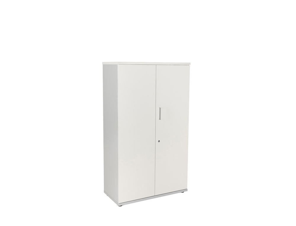 ARMARIO ROCADA CON TRES ESTANTES Y DOS PUERTAS SERIE STORE 156X90X45 CM ACABADO GRIS/BLANCO