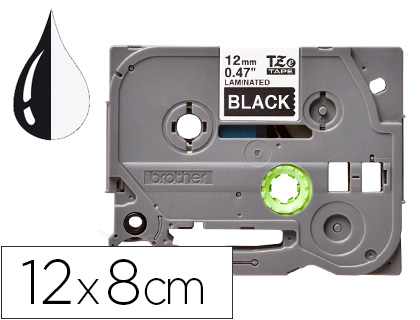 CINTA Q-CONNECT TZE-335 BLANCO-NEGRO 12MM LONGITUD 8MT