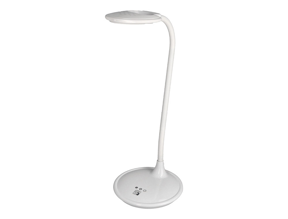 LAMPARA DE ESCRITORIO Q-CONNECT LED 5W 250 LM SENSOR 3 NIVELES COLOR CON LUPA ILUMINACION AJUSTABLE BLANCO