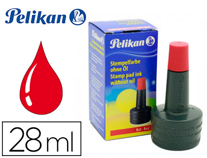 TINTA TAMPON PELIKAN ROJO BOTE DE 28 ML