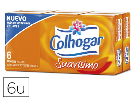 PAUELOS DE PAPEL COLHOGAR COMPACTO BLANCO 4 CAPAS PAQUETE DE 6 PAUELOS