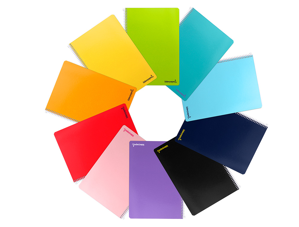CUADERNO ESPIRAL LIDERPAPEL FOLIO SMART TAPA BLANDA 80H 60GR RAYADO N46 COLORES SURTIDOS