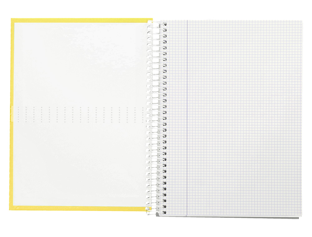 CUADERNO ESPIRAL LIDERPAPEL A4 CRAFTY TAPA FORRADA 80H 90GR CUADRO 4MM CON MARGEN COLOR AMARILLO
