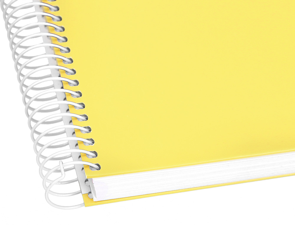 CUADERNO ESPIRAL LIDERPAPEL A4 CRAFTY TAPA FORRADA 80H 90GR CUADRO 4MM CON MARGEN COLOR AMARILLO