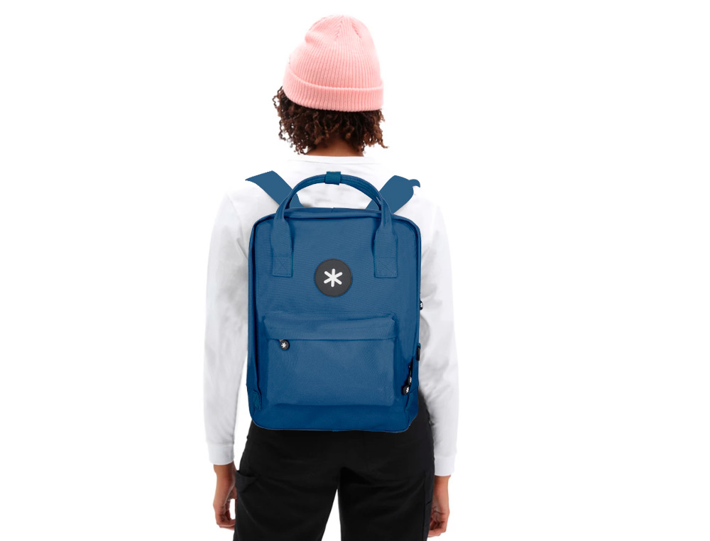 MOCHILA ANTARTIK 2 ASAS Y BOLSILLOS EXTERIORES AZUL 300X115X390 MM