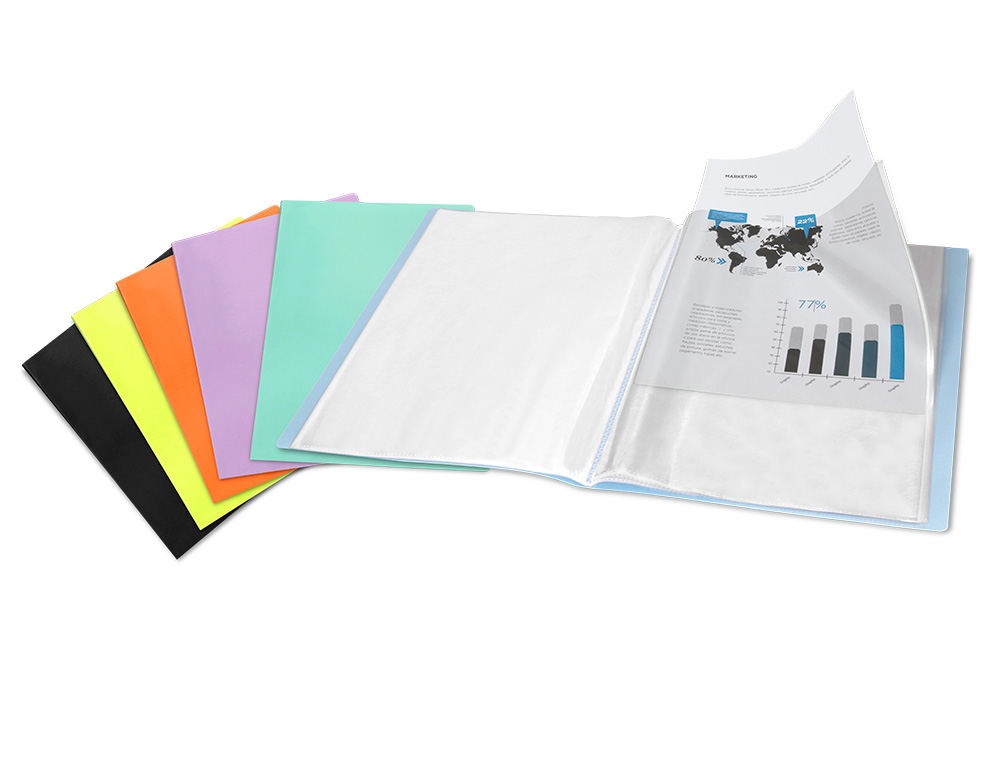 CARPETA LIDERPAPEL ESCAPARATE 40 FUNDAS POLIPROPILENO DIN A4 LAVANDA OPACO