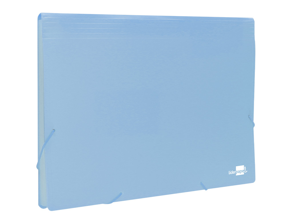 CARPETA LIDERPAPEL CLASIFICADOR FUELLE POLIPROPILENO DIN A4 CELESTE OPACO 13 DEPARTAMENTOS