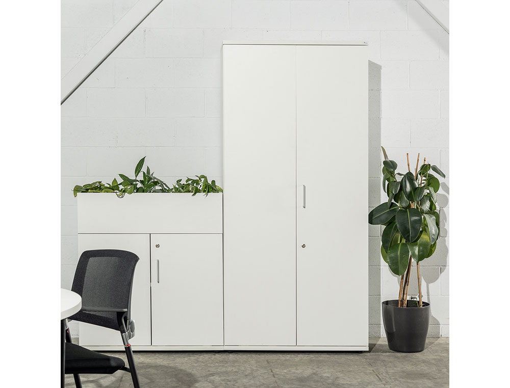 ARMARIO ROCADA CON DOS CAJONES SERIE STORE 78X90X45 CM ACABADO AN02 GRIS/GRIS