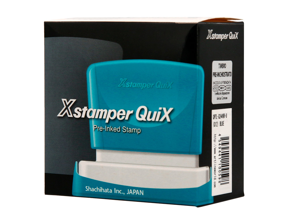 SELLO X'STAMPER QUIX PERSONALIZABLE COLOR AZUL MEDIDAS 24X49 MM Q-12