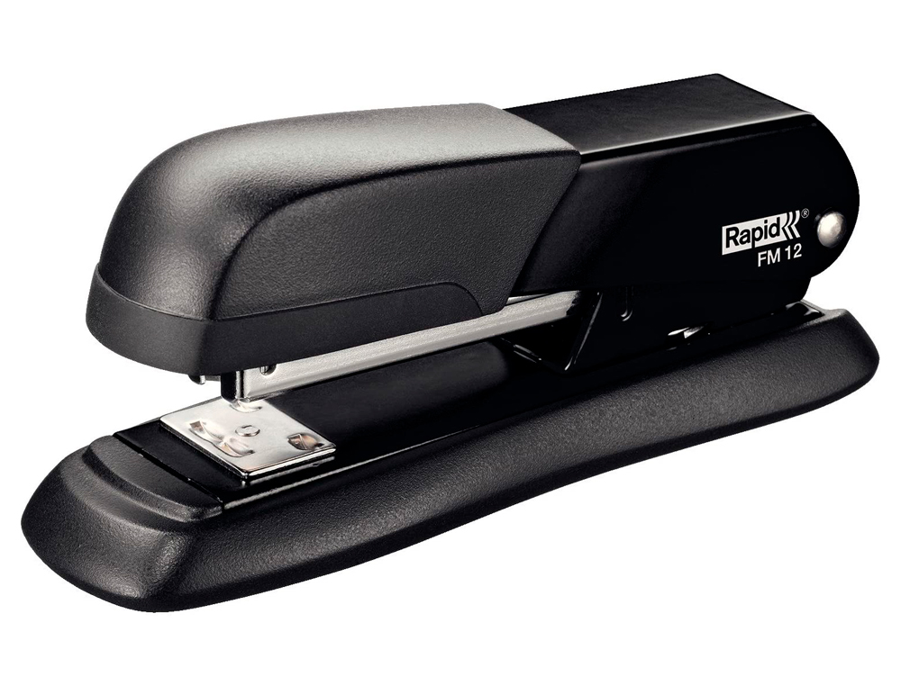 GRAPADORA RAPID FM12 METALICA COLOR NEGRO CAPACIDAD 25 HOJAS USA GRAPAS 24/6 Y 26/6