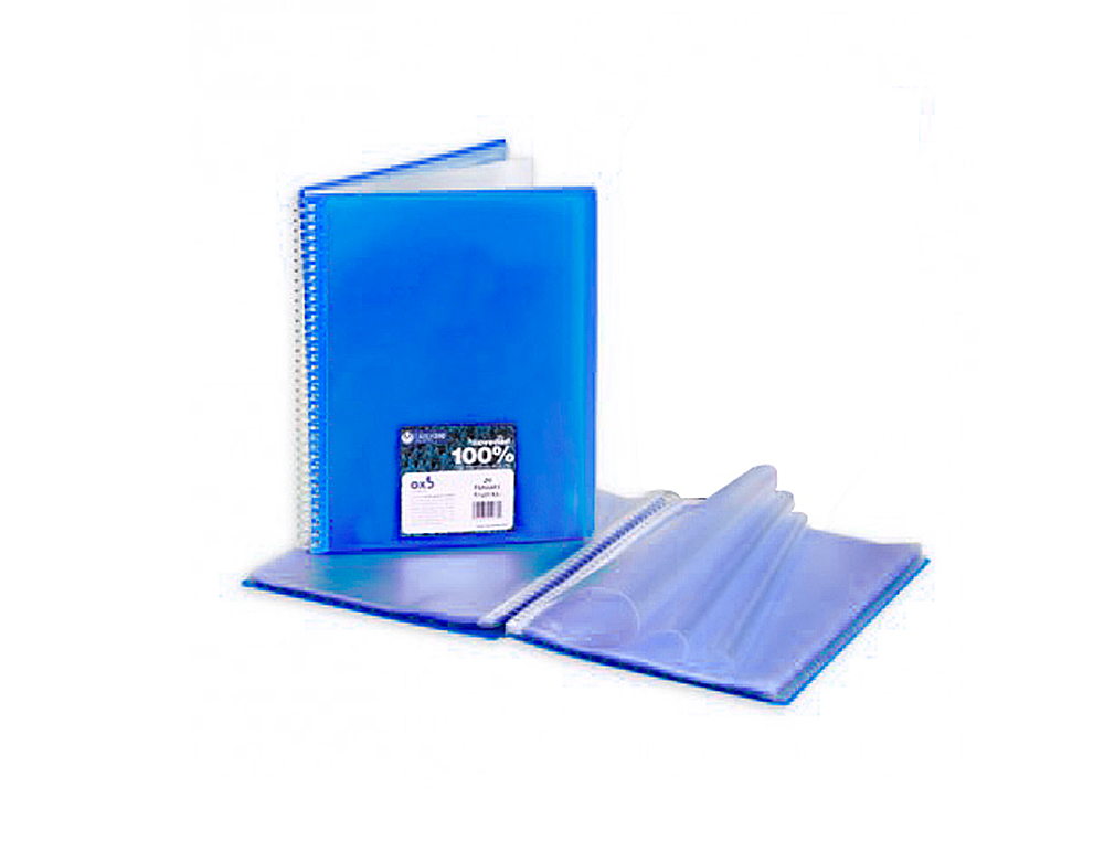 CARPETA CARCHIVO ARCHIVEX STAR ESCAPARATE CON ESPIRAL 40 FUNDAS DIN A4 AZUL