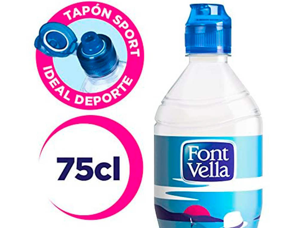 AGUA MINERAL NATURAL FONT VELLA BOTELLA DE 750 ML