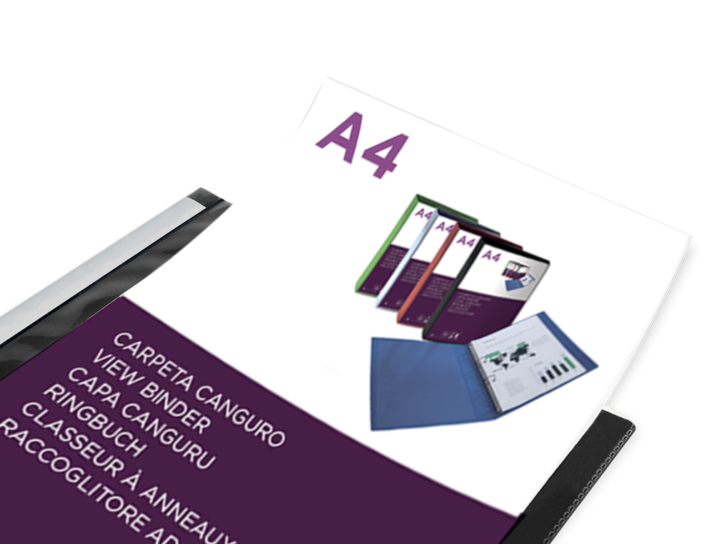 CARPETA LIDERPAPEL CANGURO 2 ANILLAS 25 MM MIXTAS POLIPROPILENO DIN A4 NEGRO OPACO