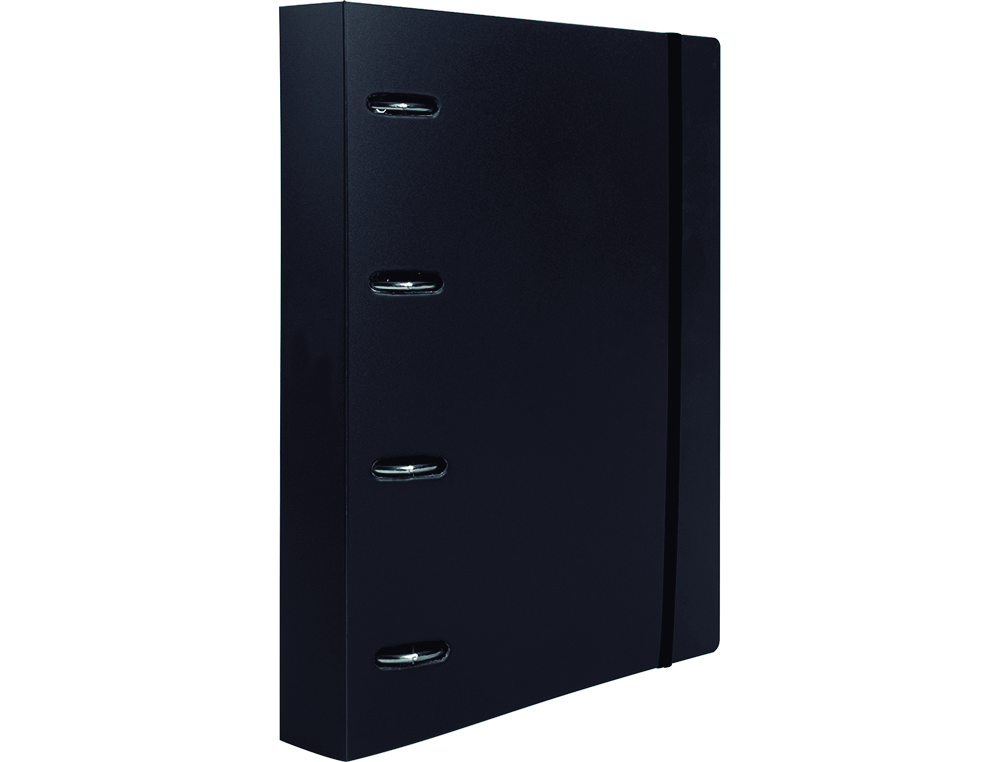 CARPETA CON RECAMBIO LIDERPAPEL A4 CUADRO 5MM 100 HOJAS 80G POLIPROPILENO 4 ANILLAS 40MM NEGRO OPACO