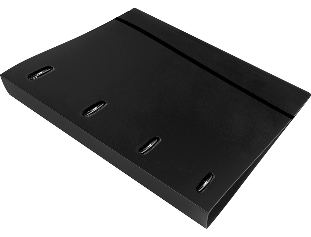 CARPETA CON RECAMBIO LIDERPAPEL A4 CUADRO 5MM 100 HOJAS 80G POLIPROPILENO 4 ANILLAS 40MM NEGRO OPACO