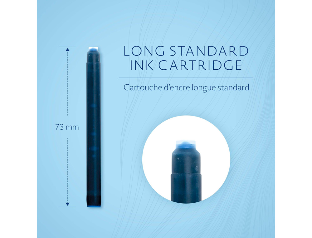 TINTA ESTILOGRAFICA WATERMAN STANDARD AZUL/NEGRO CAJA DE 8 CARTUCHOS