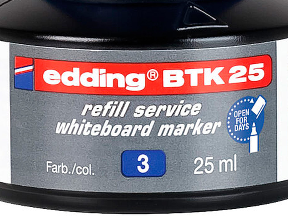 TINTA ROTULADOR EDDING PIZARRA BLANCA BTK-25 COLOR AZUL BOTE 25 ML