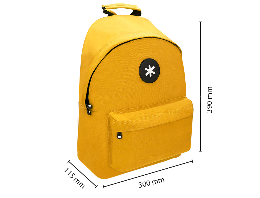 MOCHILA ANTARTIK CON ASA Y BOLSILLOS CON CREMALLERA COLOR MOSTAZA 310X160X410 MM