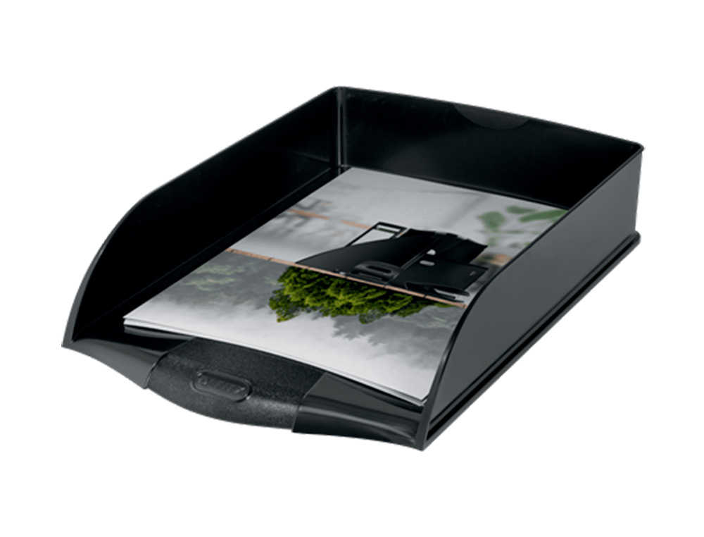 BANDEJA SOBREMESA PLASTICO LEITZ RECYCLE VERTICAL COLOR NEGRO 255X385X70 MM
