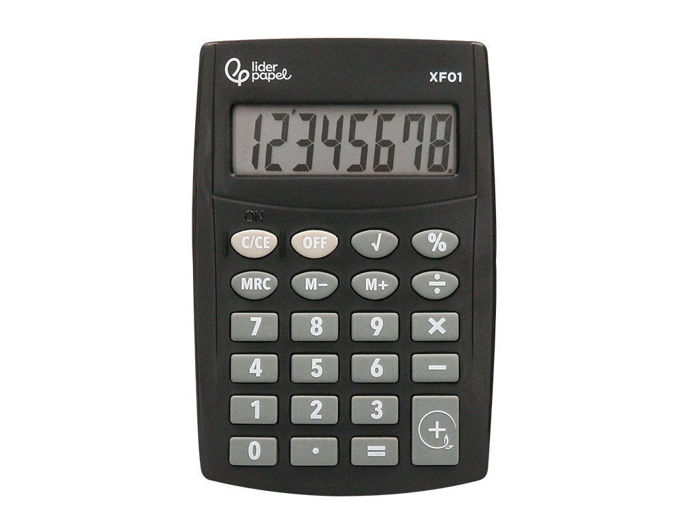 CALCULADORA LIDERPAPEL BOLSILLO XF01 8 DIGITOS PILAS COLOR NEGRO 99X64X9 MM