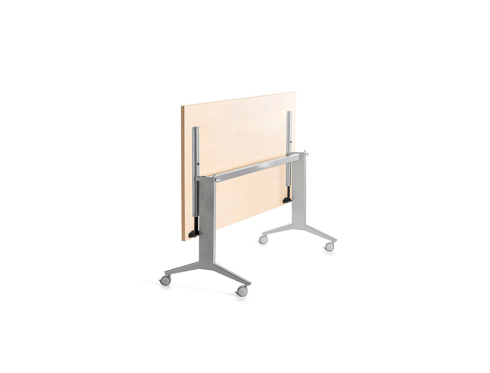 MESA DE OFICINA ROCADA 160X80CM CON TABLERO ABATIBLE 90 ACABADO FD01 GRIS/HAYA