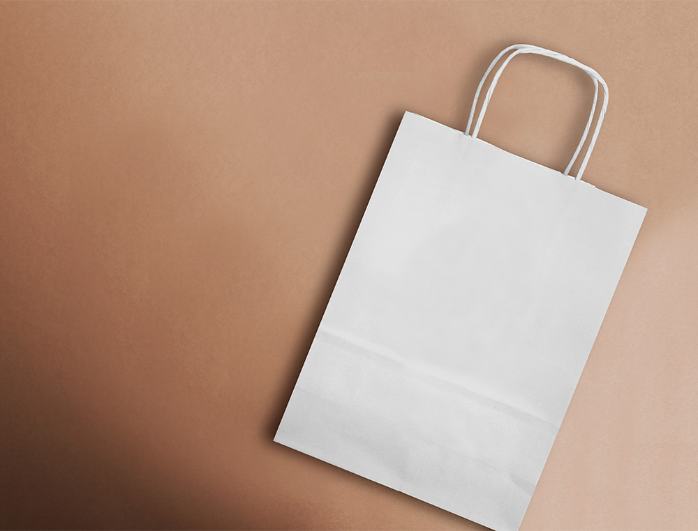 BOLSA PAPEL Q-CONNECT CELULOSA BLANCO L CON ASA RETORCIDA 320X400X140 MM