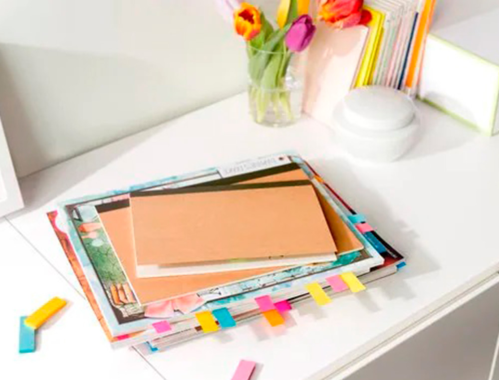 BLOC DE NOTAS ADHESIVAS QUITA Y PON POST-IT MININOTAS ENERGETIC COLOUR 15 X 50 MM 50 HOJAS PACK DE 5 UNIDADES