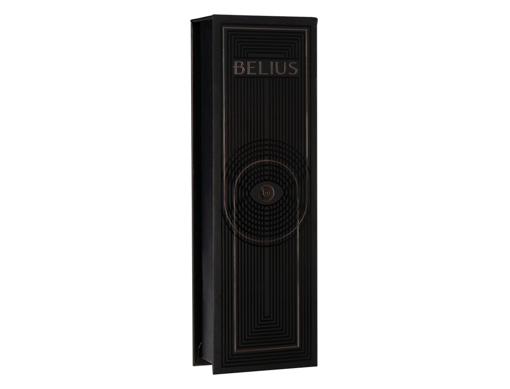 BOLIGRAFO BELIUS TURBO ALUMINIO COLOR NEGRO TINTA AZUL CAJA DE DISEO