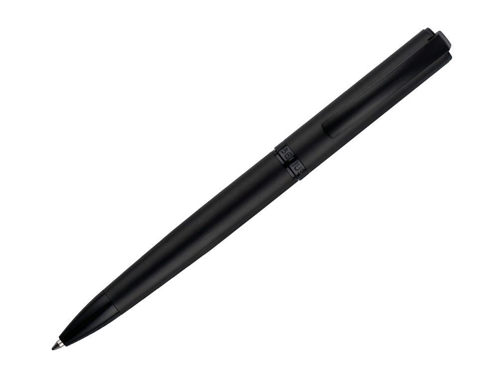 BOLIGRAFO BELIUS TURBO ALUMINIO COLOR NEGRO TINTA AZUL CAJA DE DISEO