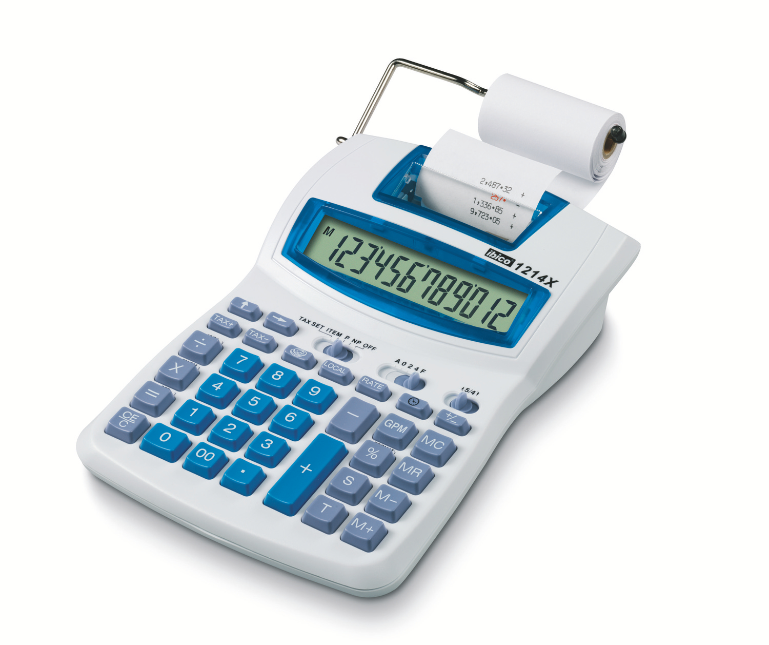 CALCULADORA IBICO 1214X IMPRESORA PANTALLA LCD PAPEL 57 MM 12 DIGITOS IMPRESION BICOLOR