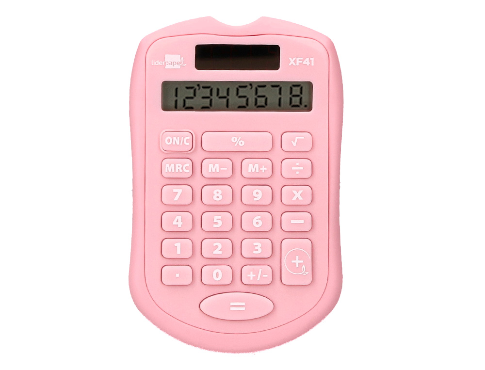 CALCULADORA LIDERPAPEL BOLSILLO XF41 8 DIGITOS SOLAR Y PILAS COLOR ROSA 94X59,5X10,5MM