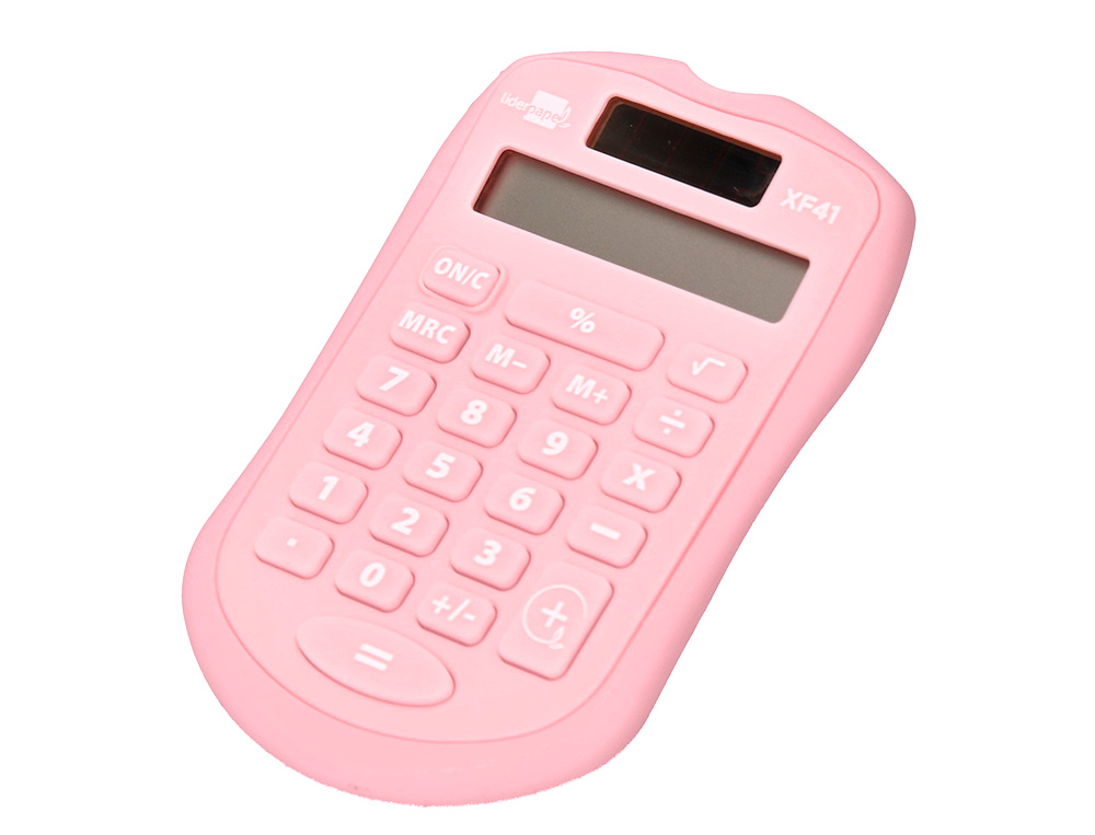 CALCULADORA LIDERPAPEL BOLSILLO XF41 8 DIGITOS SOLAR Y PILAS COLOR ROSA 94X59,5X10,5MM