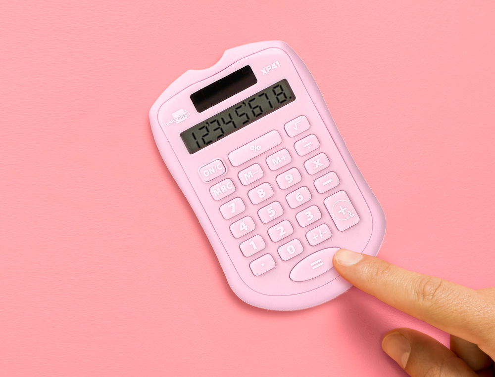 CALCULADORA LIDERPAPEL BOLSILLO XF41 8 DIGITOS SOLAR Y PILAS COLOR ROSA 94X59,5X10,5MM
