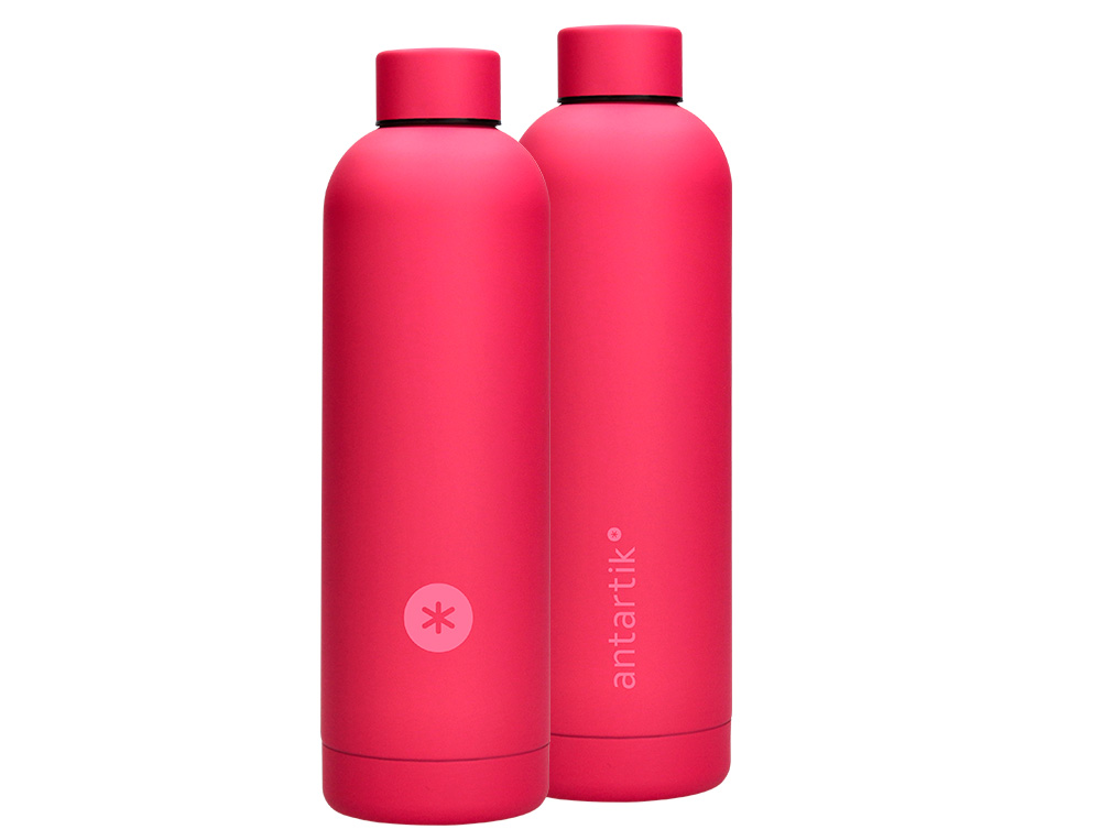 BOTELLA ANTARTIK ISOTERMICA ACERO INOXIDABLE LIBRE DE BPA 500ML EXPOSITOR CON 8 BOTELLAS