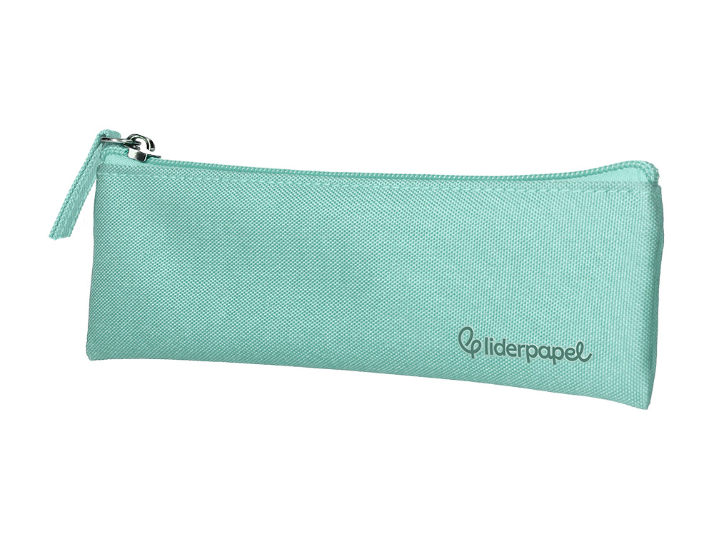 ESTUCHE PORTATODO LIDERPAPEL PLANO ESTRECHO UNA CREMALLERA 200X60 MM VERDE MANZANA