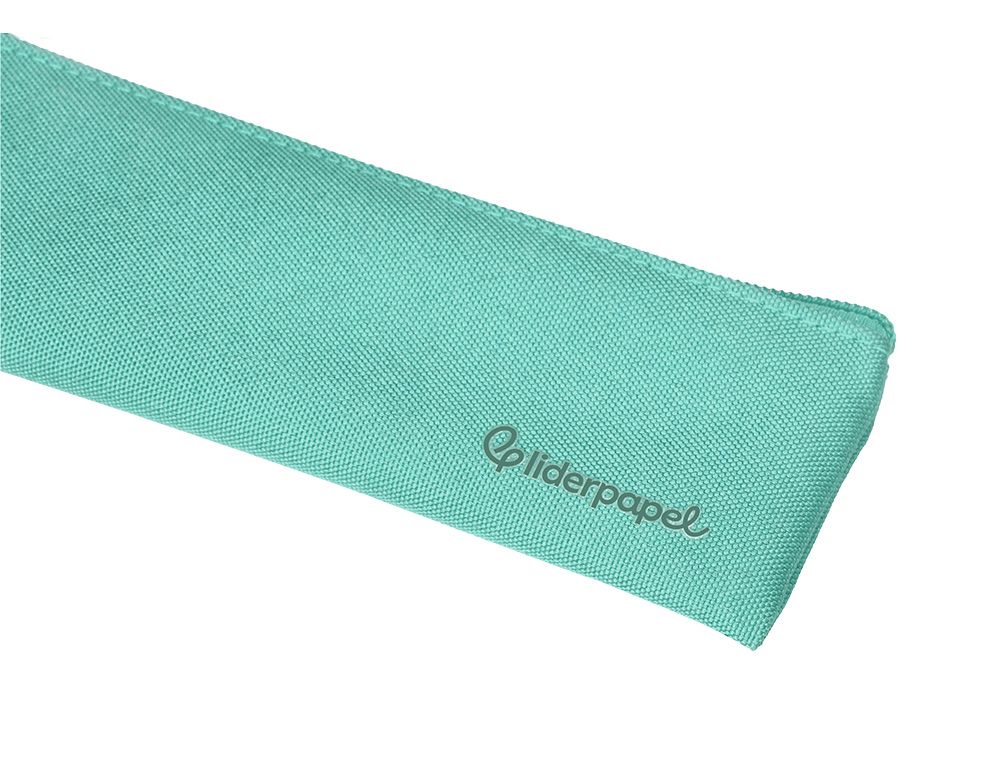 ESTUCHE PORTATODO LIDERPAPEL PLANO ESTRECHO UNA CREMALLERA 200X60 MM VERDE MANZANA