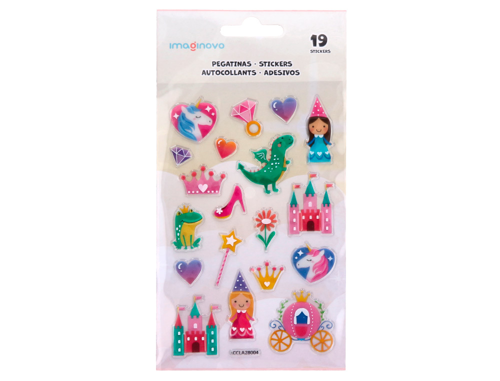 PEGATINAS IMAGINOVO PRINCESAS MAGIC DREAMS PVC 190X105 MM EN BLISTER