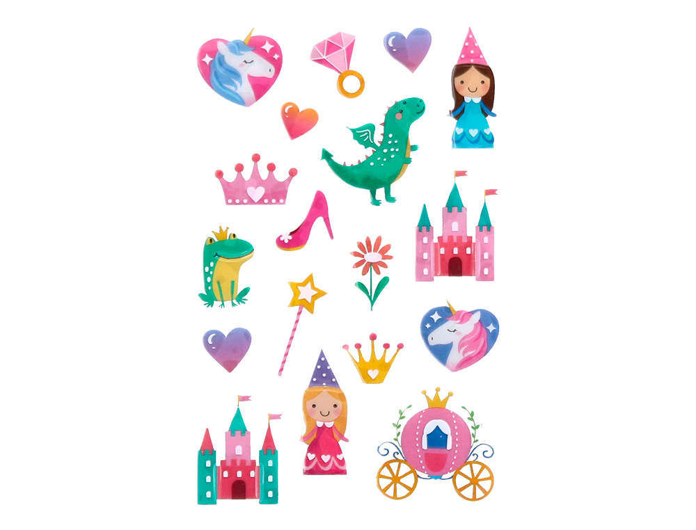 PEGATINAS IMAGINOVO PRINCESAS MAGIC DREAMS PVC 190X105 MM EN BLISTER