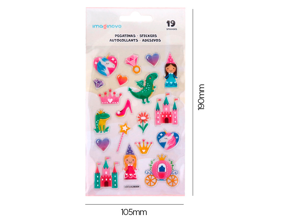 PEGATINAS IMAGINOVO PRINCESAS MAGIC DREAMS PVC 190X105 MM EN BLISTER