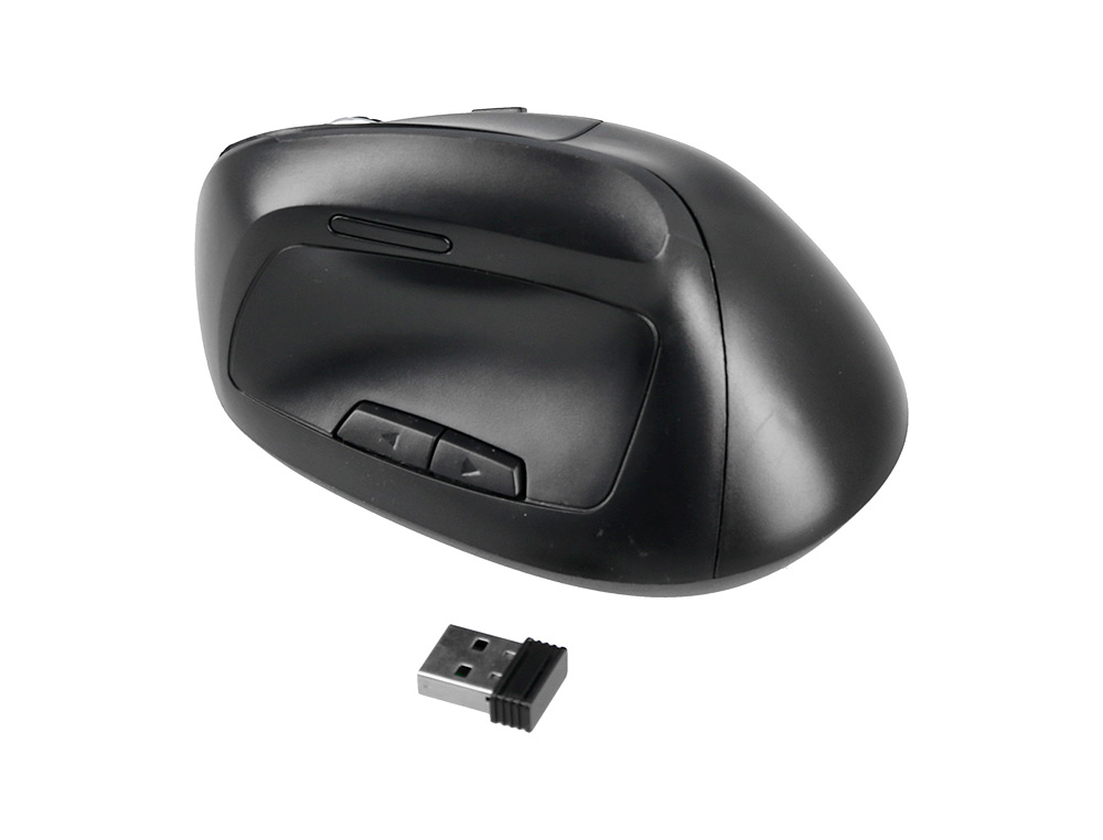 RATON Q-CONNECT OPTICO INALAMBRICO ERGONOMICO VERTICAL DPI 800/1200/1600 BATERIA RECARGABLE NEGRO