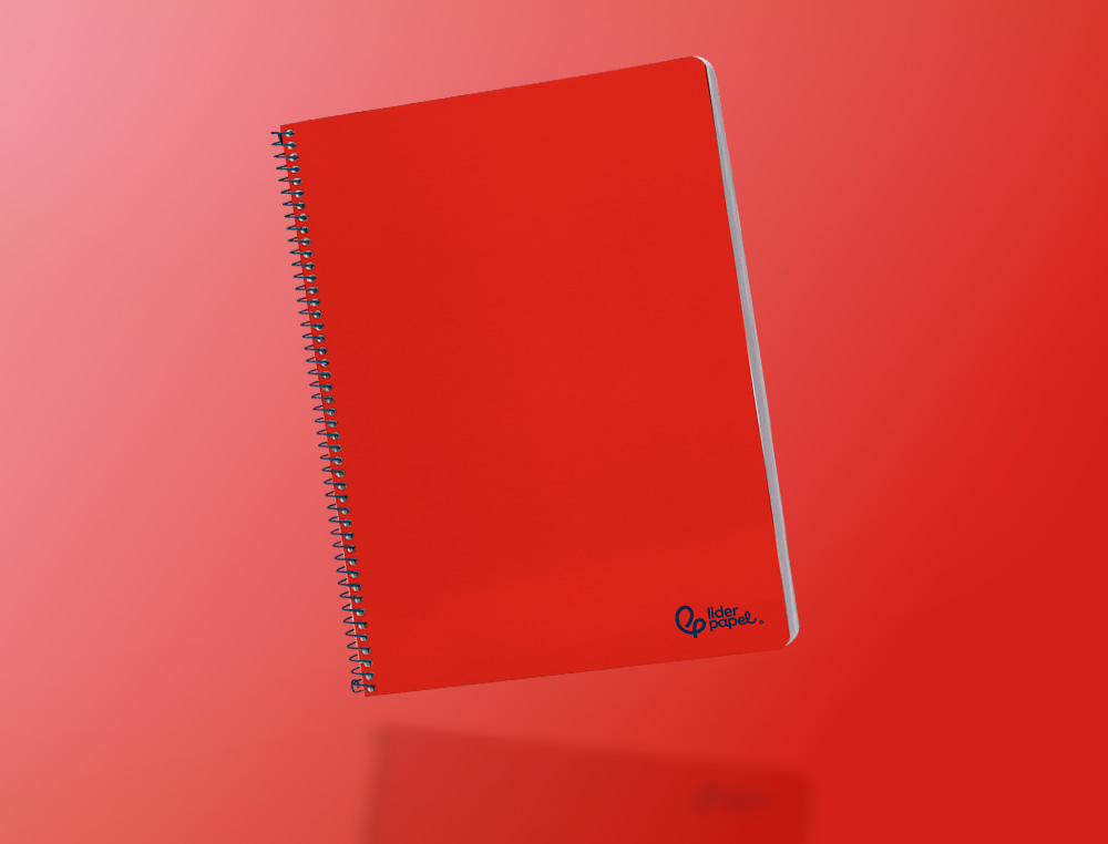 CUADERNO ESPIRAL LIDERPAPEL A4 SMART TAPA BLANDA 80H 75GR CUADRO 4MM CON MARGEN COLOR ROJO
