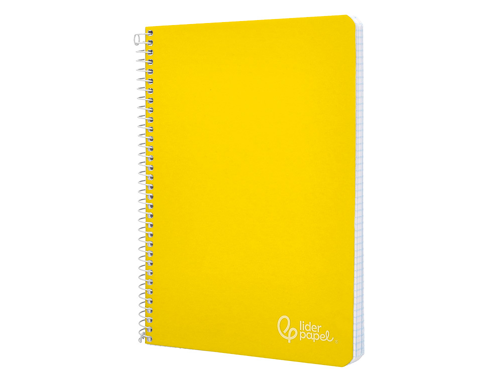 CUADERNO ESPIRAL LIDERPAPEL A4 WITTY TAPA DURA 80H 90GR RAYADO HORIZONTAL CON MARGEN COLOR AMARILLO