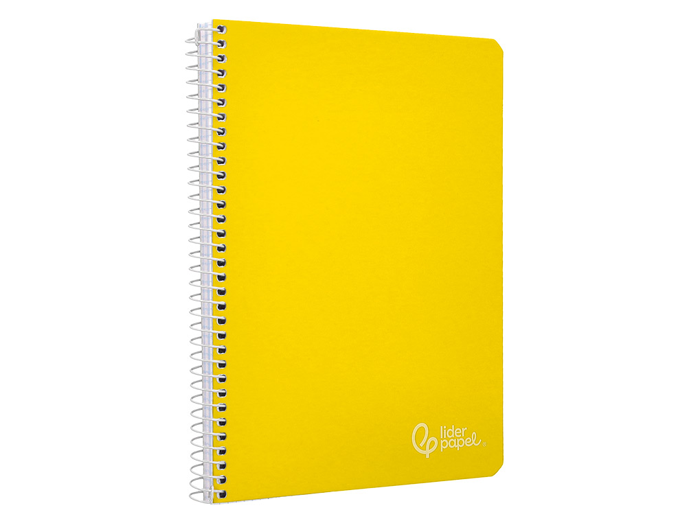 CUADERNO ESPIRAL LIDERPAPEL A4 WITTY TAPA DURA 80H 90GR RAYADO HORIZONTAL CON MARGEN COLOR AMARILLO
