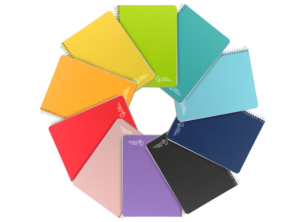 CUADERNO ESPIRAL LIDERPAPEL DIN A5 WITTY TAPA DURA 80H 90GR CUADRO 3MM CON MARGEN COLORES SURTIDOS