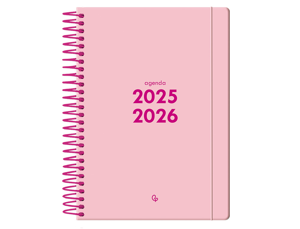 AGENDA ESCOLAR LIDERPAPEL 25-26 ESPIRAL BASIC ROSA SEMANA VISTA A5 BILINGE PAPEL FSC 70 GR