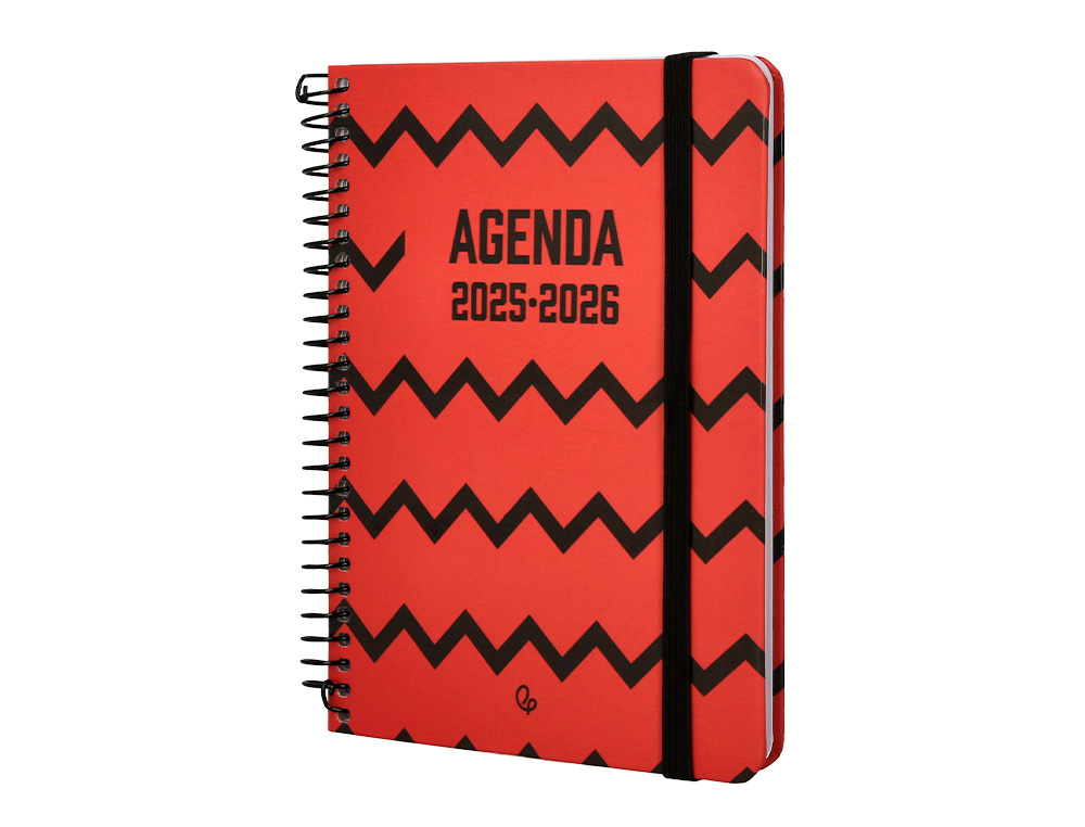 AGENDA ESCOLAR LIDERPAPEL 25-26 ESPIRAL PATTERNS ZIGZAG SEMANA VISTA A6 BILINGE PAPEL FSC 80 GR
