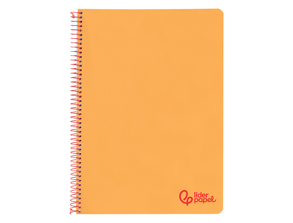 CUADERNO ESPIRAL LIDERPAPEL A4 WONDER TAPA PLASTICO 80H 90GR PAUTA ESTRECHA 2,5MM CON MARGEN COLOR NARANJA