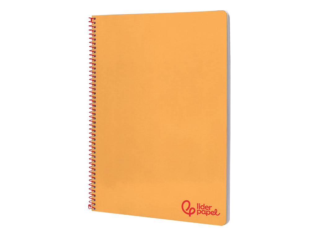 CUADERNO ESPIRAL LIDERPAPEL A4 WONDER TAPA PLASTICO 80H 90GR PAUTA ESTRECHA 2,5MM CON MARGEN COLOR NARANJA