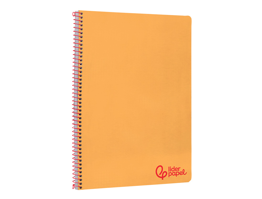 CUADERNO ESPIRAL LIDERPAPEL A4 WONDER TAPA PLASTICO 80H 90GR PAUTA ESTRECHA 2,5MM CON MARGEN COLOR NARANJA