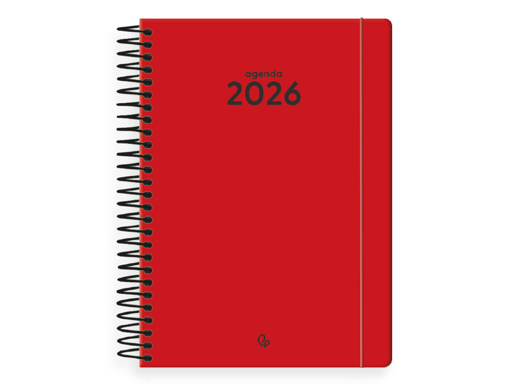 AGENDA ESPIRAL LIDERPAPEL CLASSIC A5 2026 DIA PAGINA ROJO PAPEL 70 GR FSC
